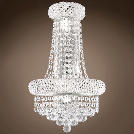 Joshua Marshal Bagel Design 4 Light 12" Chrome Wall Sconce with Clear Swarovski Crystals
